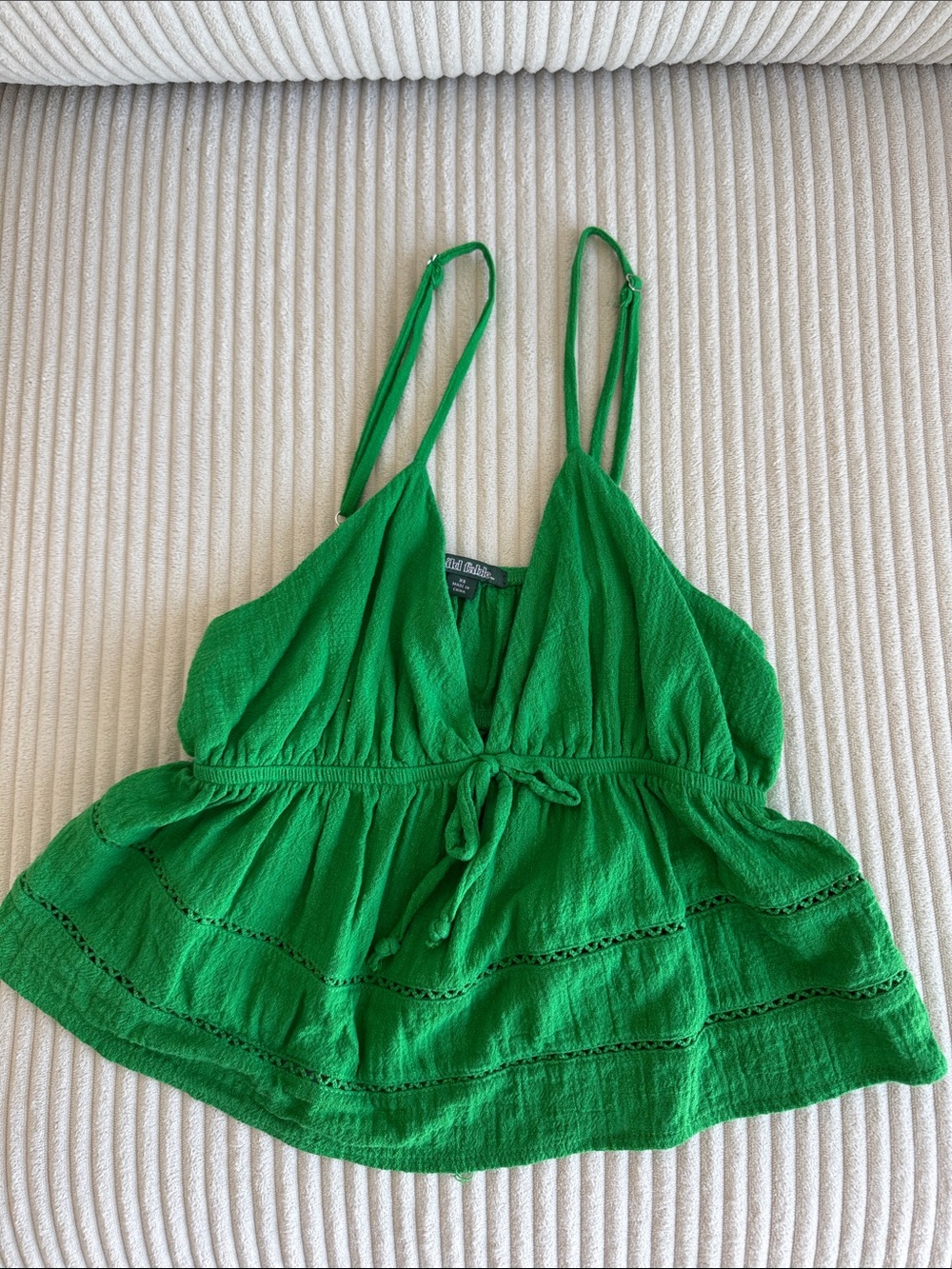 wild fable Bright Green Tie-Front Camisole Top